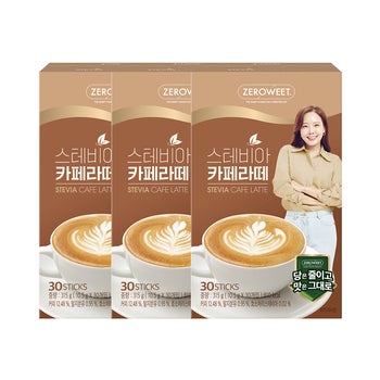 펄세스 제로윗 스테비아 카페라떼 10.5 g x 30T x 3