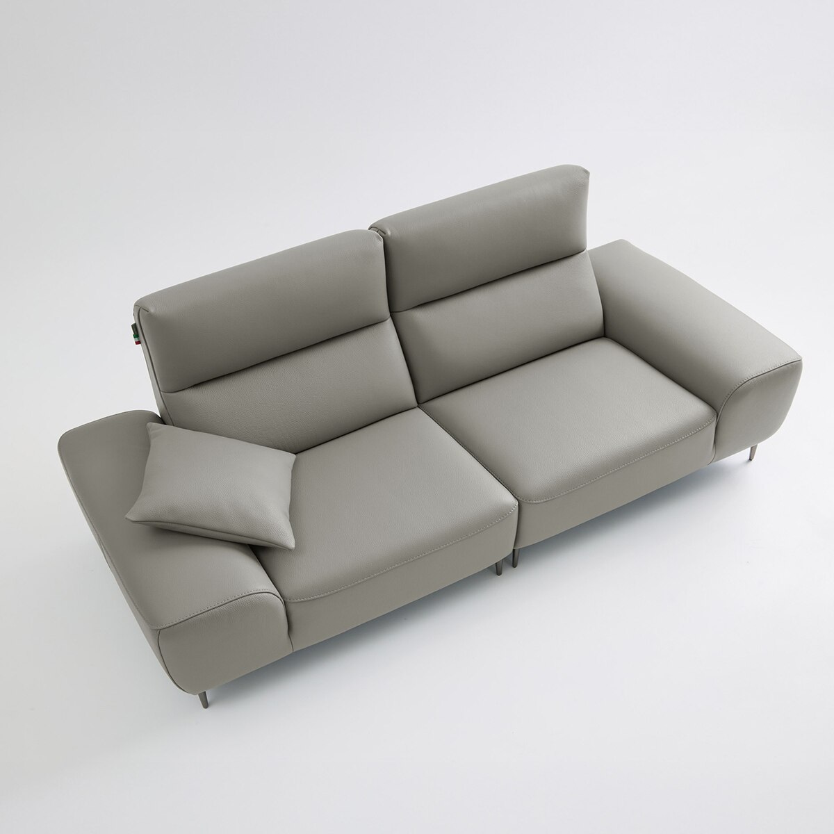 UND NA17 전체 천연 이태리 슈렁큰통가죽 3.5인 소파 - 미스티그레이