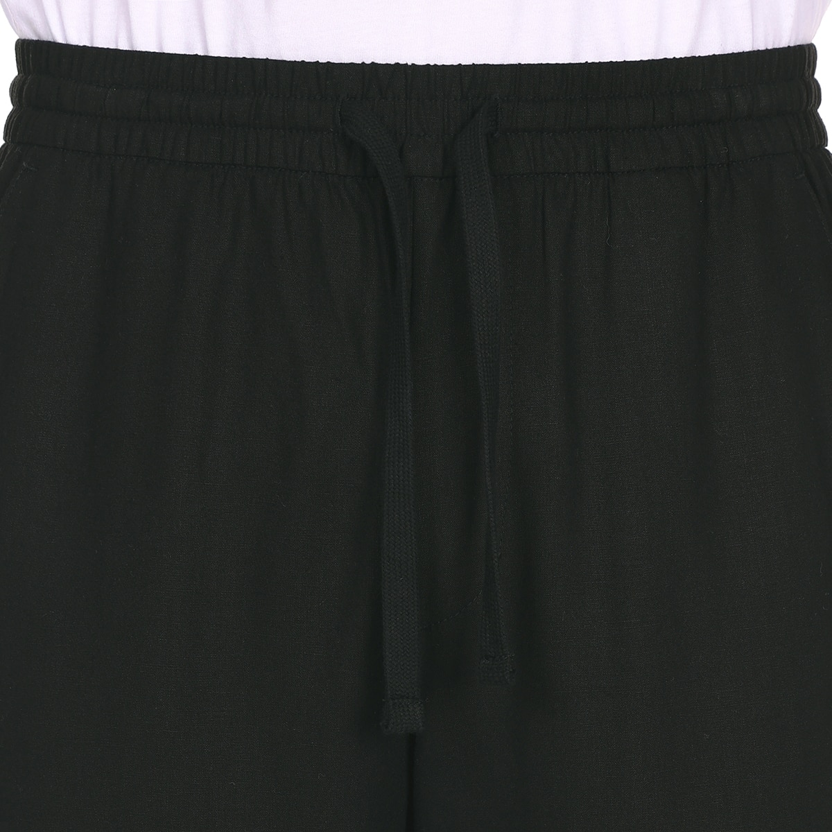 게스 남성 린넨 바지 - 블랙