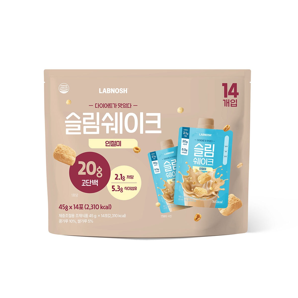 랩노쉬 슬림쉐이크 45g x 14개 - 인절미
