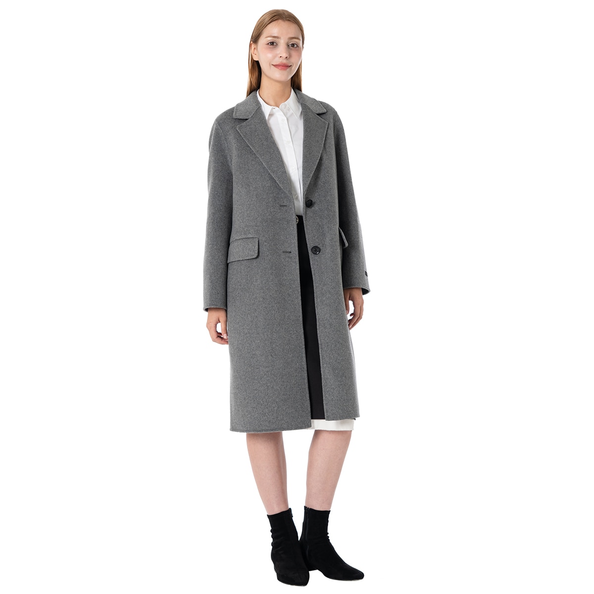 비지트 인 뉴욕 여성 캐시미어혼방 구스안감 코트 - 그레이, S 비지트 인 뉴욕 여성 캐시미어혼방 구스안감 코트 - 그레이, S