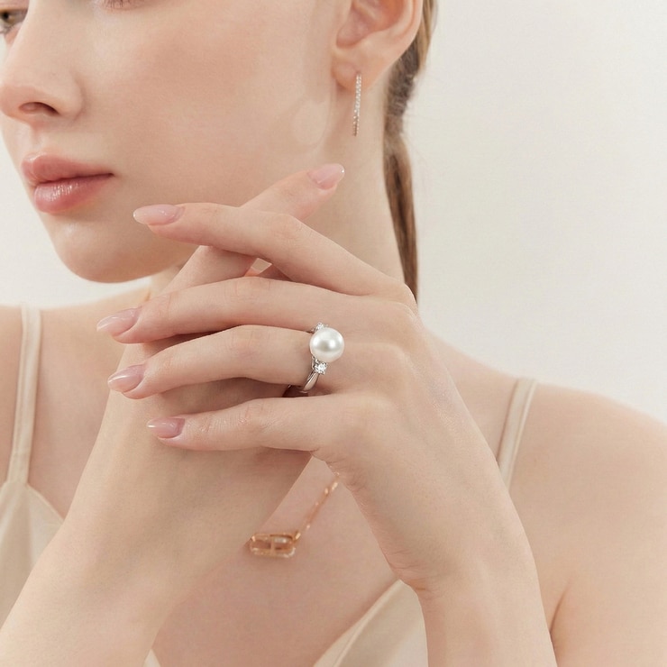 클라베드제이다이아몬드0.18캐럿아코야반지9MM 나르고