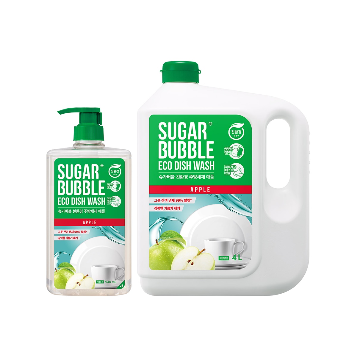 슈가버블 주방세제 애플향 4.0L + 940ml