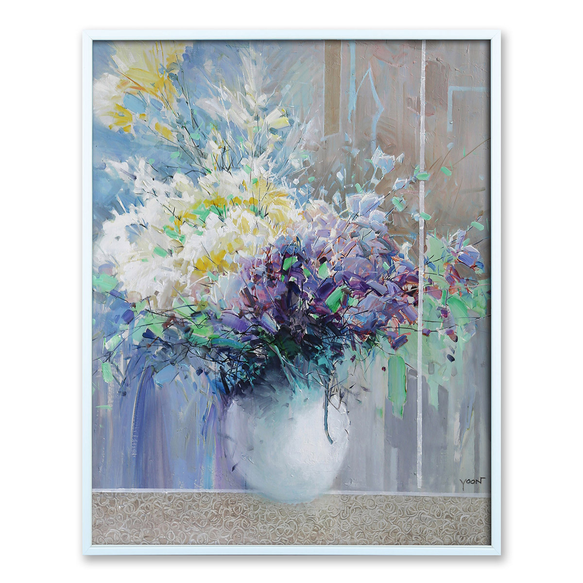 지클레 그림 액자 60x50cm - 창가에 놓은 꽃병