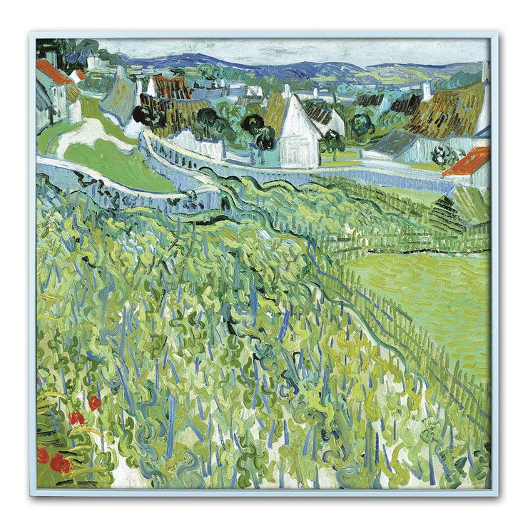 지클레 그림 액자 76x76cm - 고흐, 포도밭에서 바라 본 오베르 지클레 그림 액자 76x76cm - 고흐, 포도밭에서 바라 본 오베르