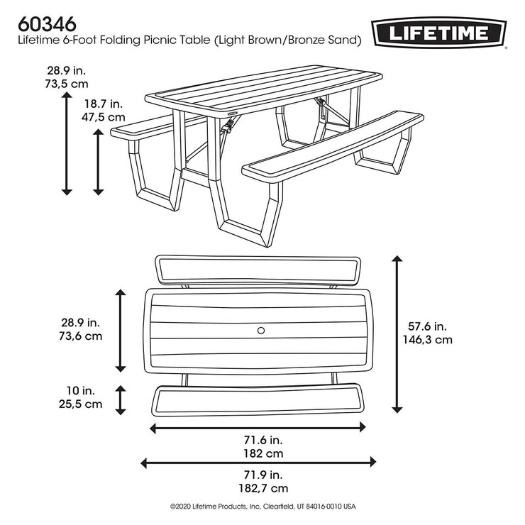 Lifetime 6-Foot Folding Picnic Table