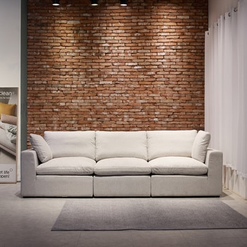 사트바 할로다운 양면 패브릭 소파 4인