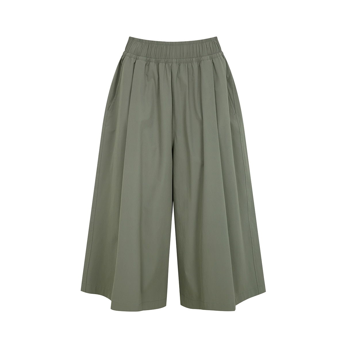 컬럼비아 여성 크롭 와이드 팬츠 - 라이트 카키, S