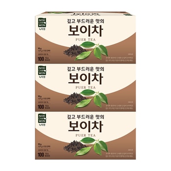 녹차원 보이차 0.9g x 100티백 x 3