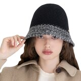안드레아바나 여성 울 트위드 모자 - 블랙