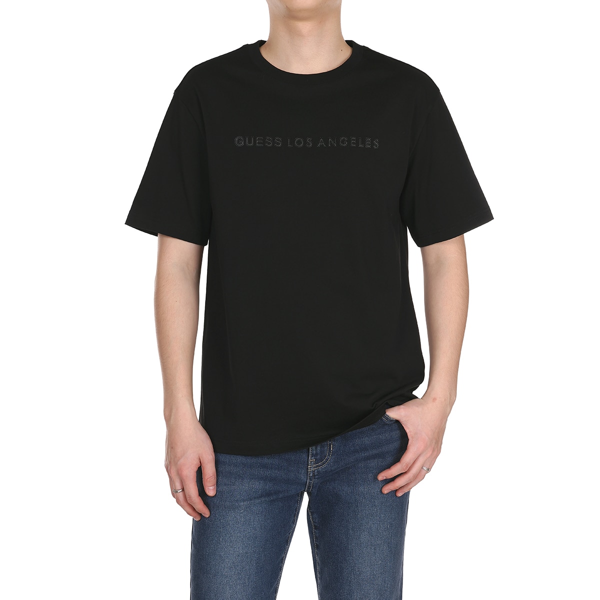 게스 남성 반소매 티셔츠 - 블랙 게스 남성 반소매 티셔츠 - 블랙
