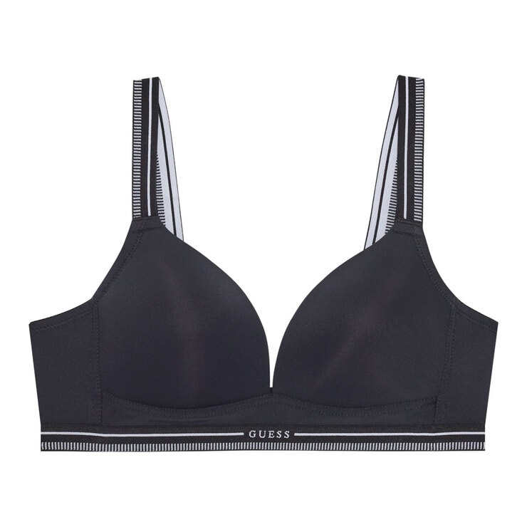 게스 여성 노와이어 로고밴드 브라 2매 - 베이지/블랙, 85B