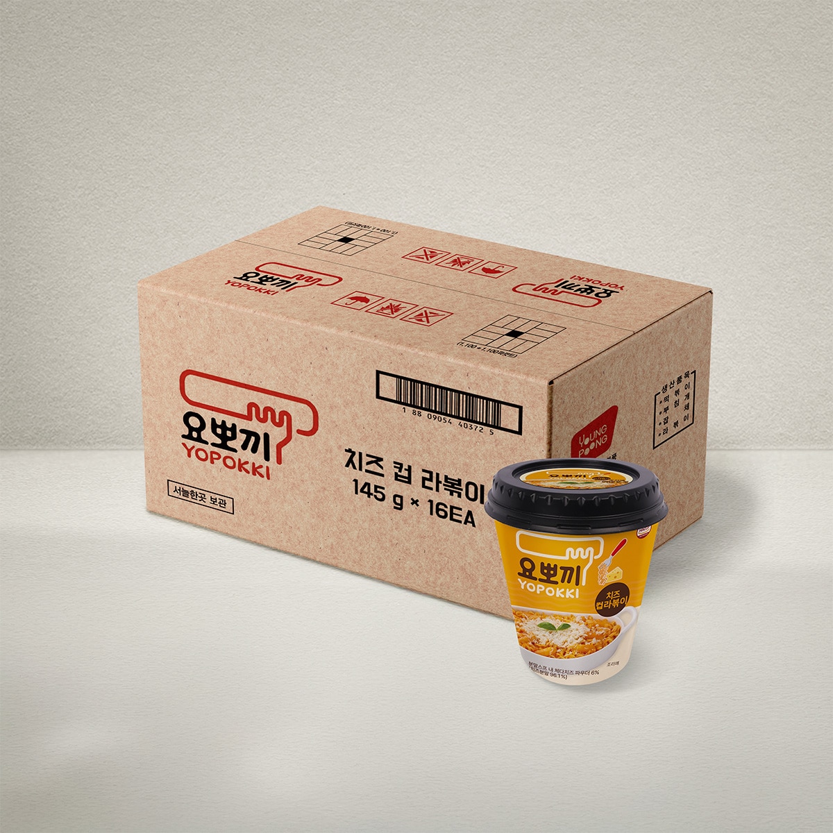 요뽀끼 치즈 컵라볶이 145g x 16