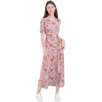 안드레아바나 여성 반소매 맥시 랩 드레스