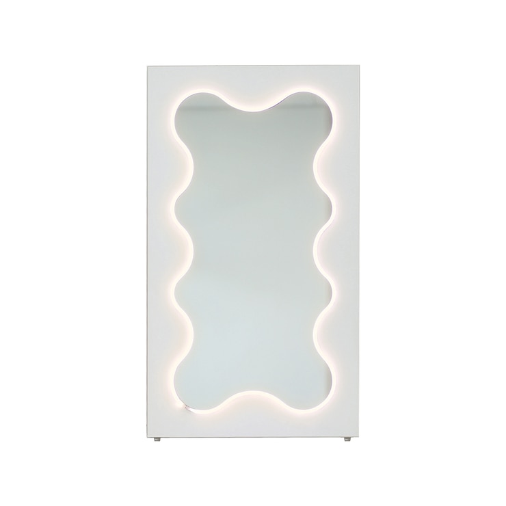 끌리마 웨이브 LED 조명 거울 - 화이트