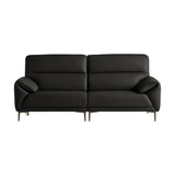 다우닝 데이지 전체 천연가죽 소파 3인 - 블랙