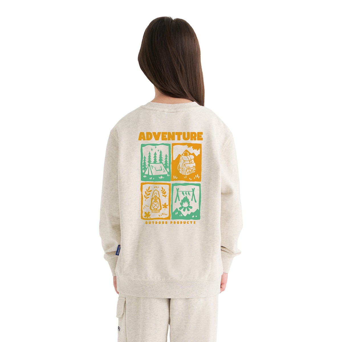 아웃도어 프로덕트 키즈 긴소매 크루 - 오트밀