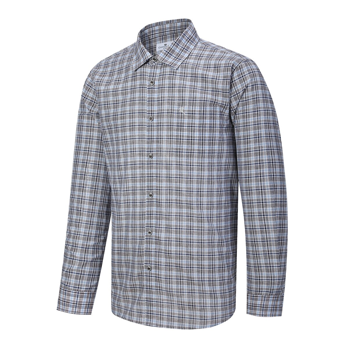 카운테스마라 남성 긴소매 린넨 셔츠 - 브라운, S