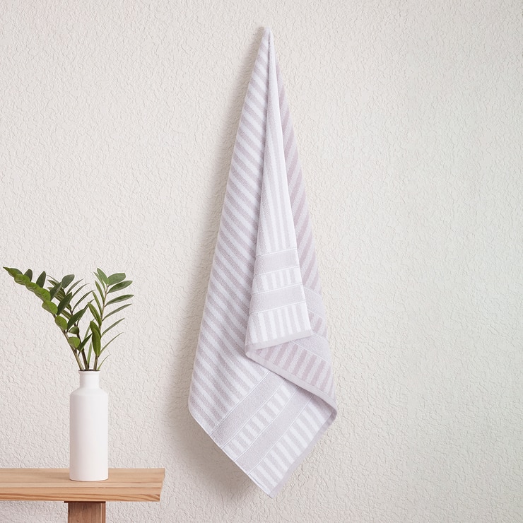 Welspun Living Harper Stripe 순면 바스타월 76x147cm