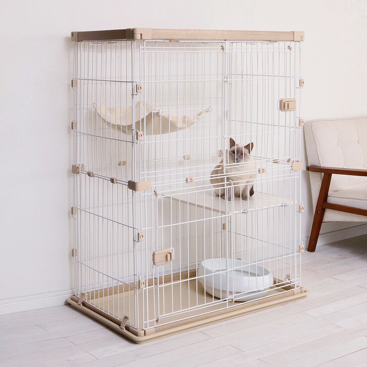 아이리스 우디 고양이 케이지 2단 브라운 Costco 코리아