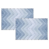 Riviera Home 쉐브론 옴브레 욕실 매트 2P - 뉴블루