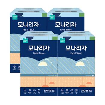 모나리자 미용티슈 300매 x 6 x 4팩