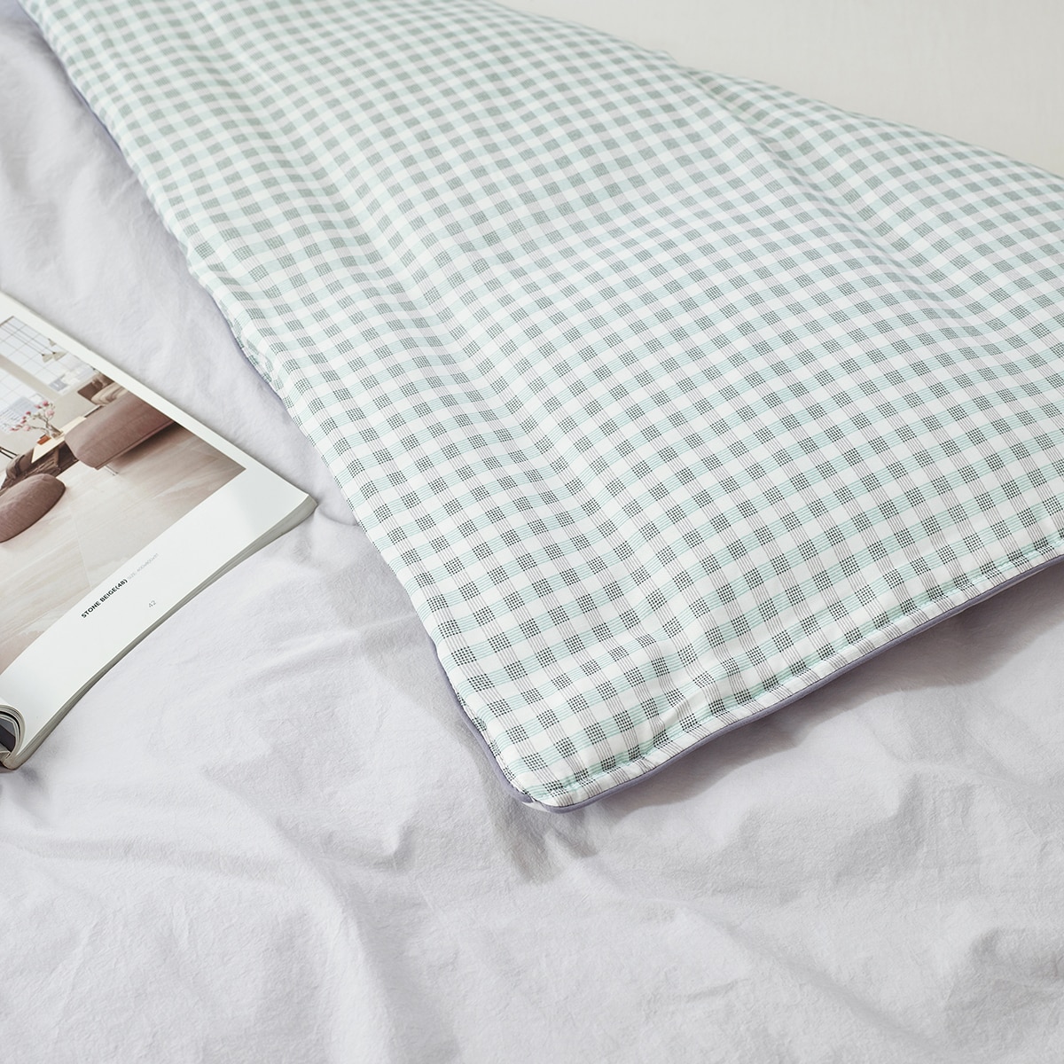 April At Home 모달 고밀도면 양면 차렵이불 - 싱글, 그리드(그레이) April At Home 모달 고밀도면 양면 차렵이불 - 싱글, 그리드(그레이)