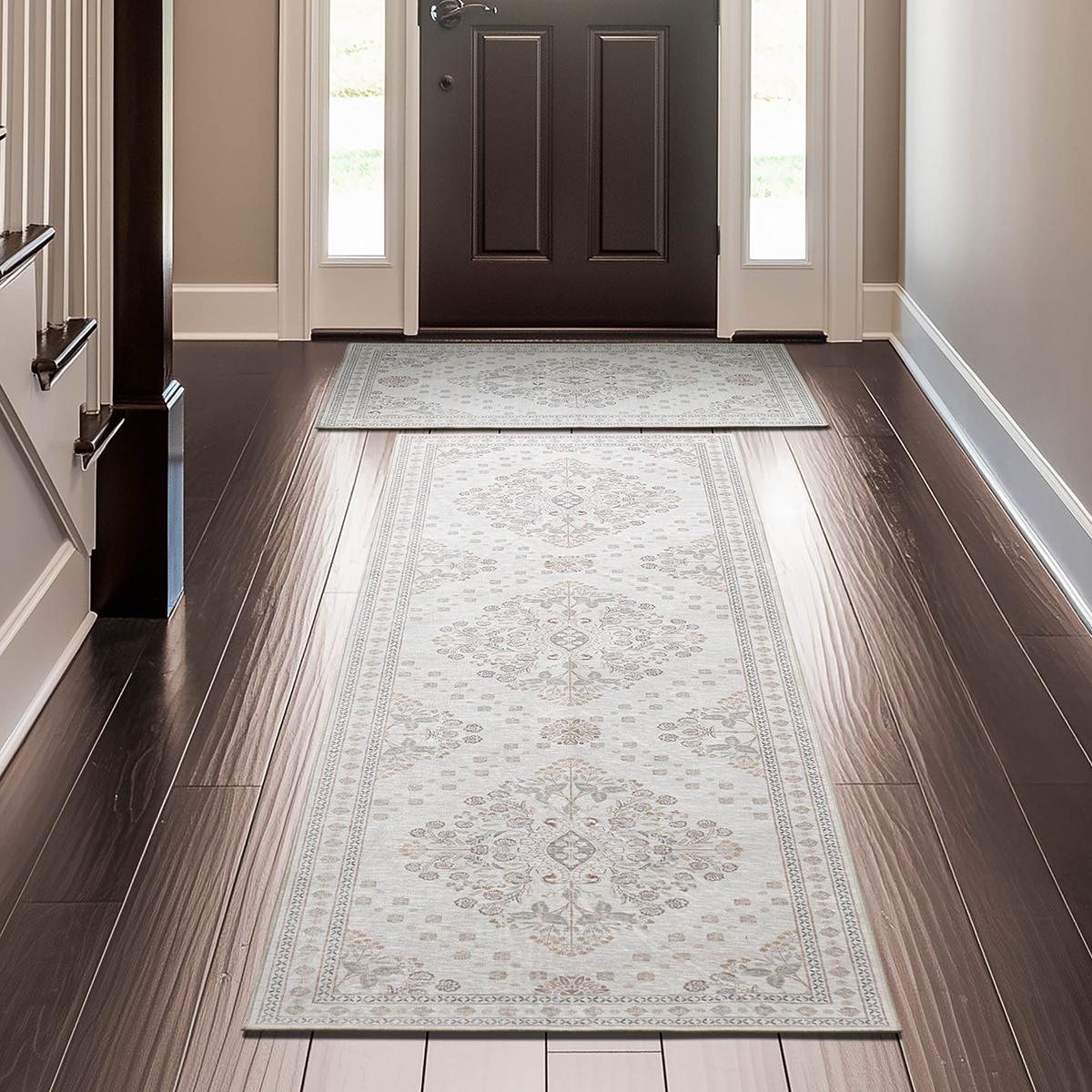 Wyatt&Ash 워셔블 러그 & 러너 세트 - 아이보리