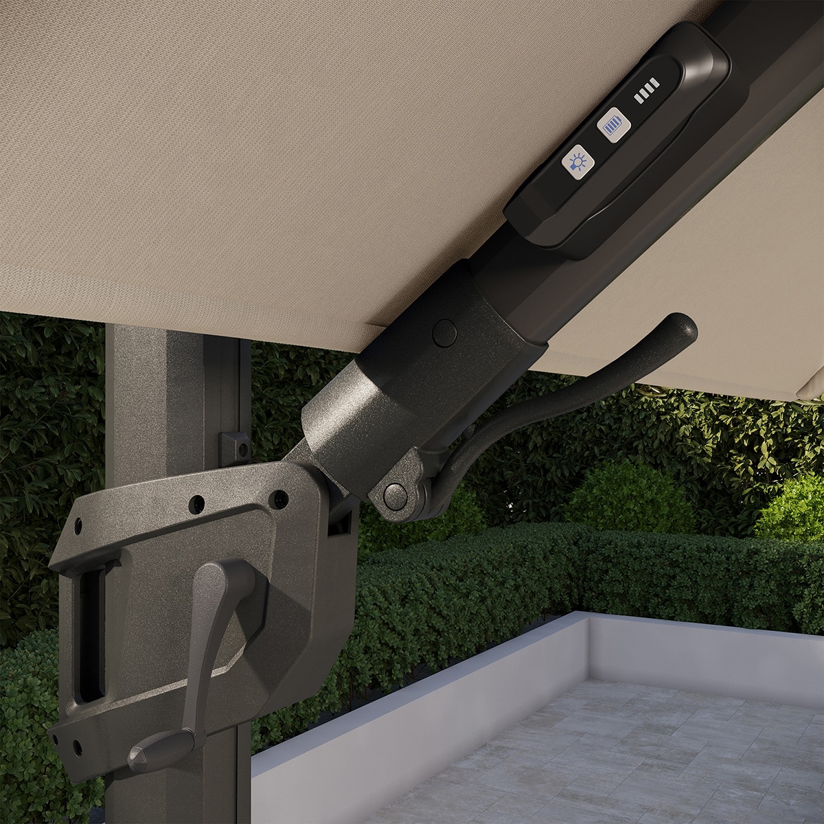 앳레저 LED 캔틸레버 우산 지름 3.0m,페블