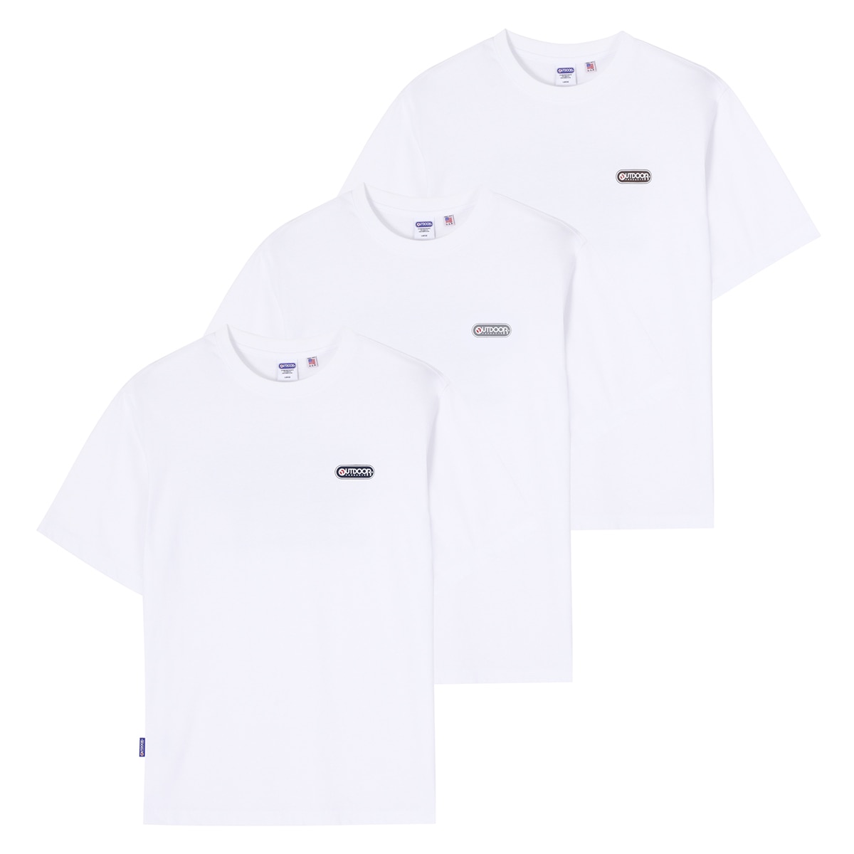 아웃도어프로덕트 베이직 크루넥 티셔츠 3매 - 화이트팩(26SWH), S