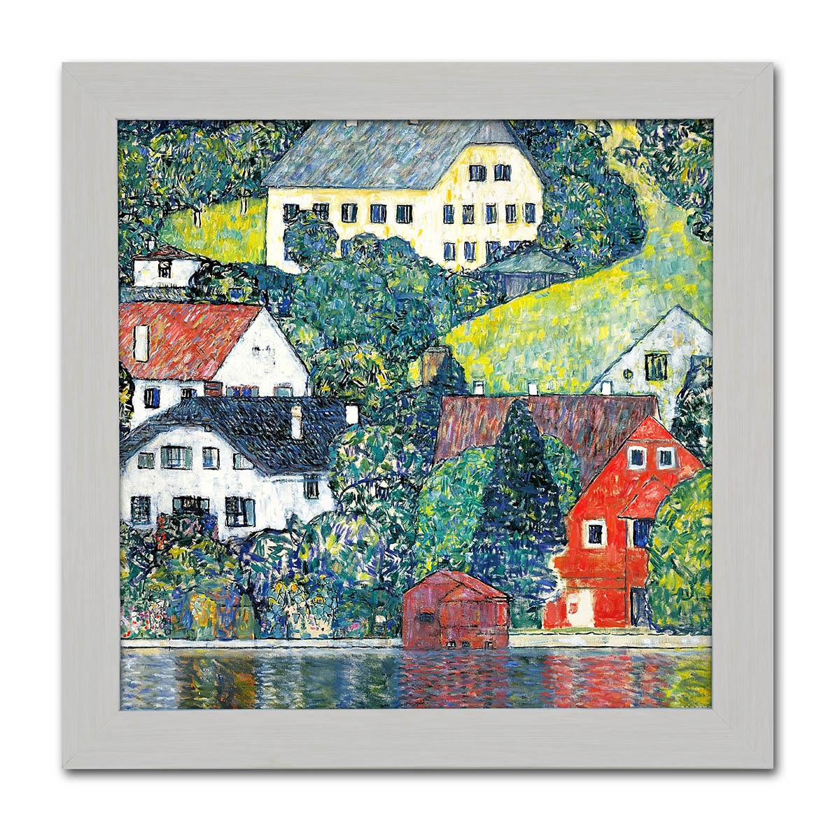 지클레 정방형 명화 47.5 x 47.5cm - 아테제 호수 근처 운터아크의 집
