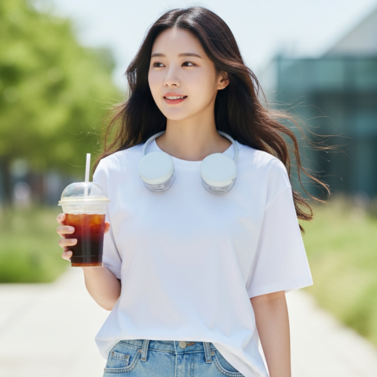 프레즐 롤러블 BLDC 넥밴드 선풍기 (2개입)