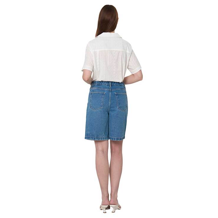 비지트 인 뉴욕 여성 데님 반바지 - 미디엄 인디고, S