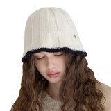 안드레아바나 여성 울 니트 모자 - 아이보리