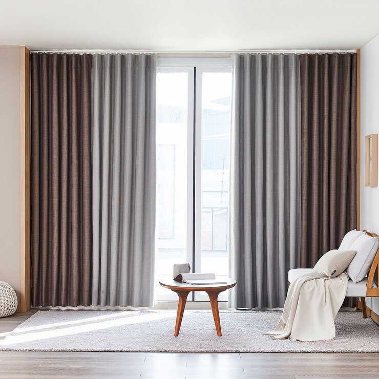 Premium Blackout Curtain Bluegrey&Mocha 520x230cm 683864