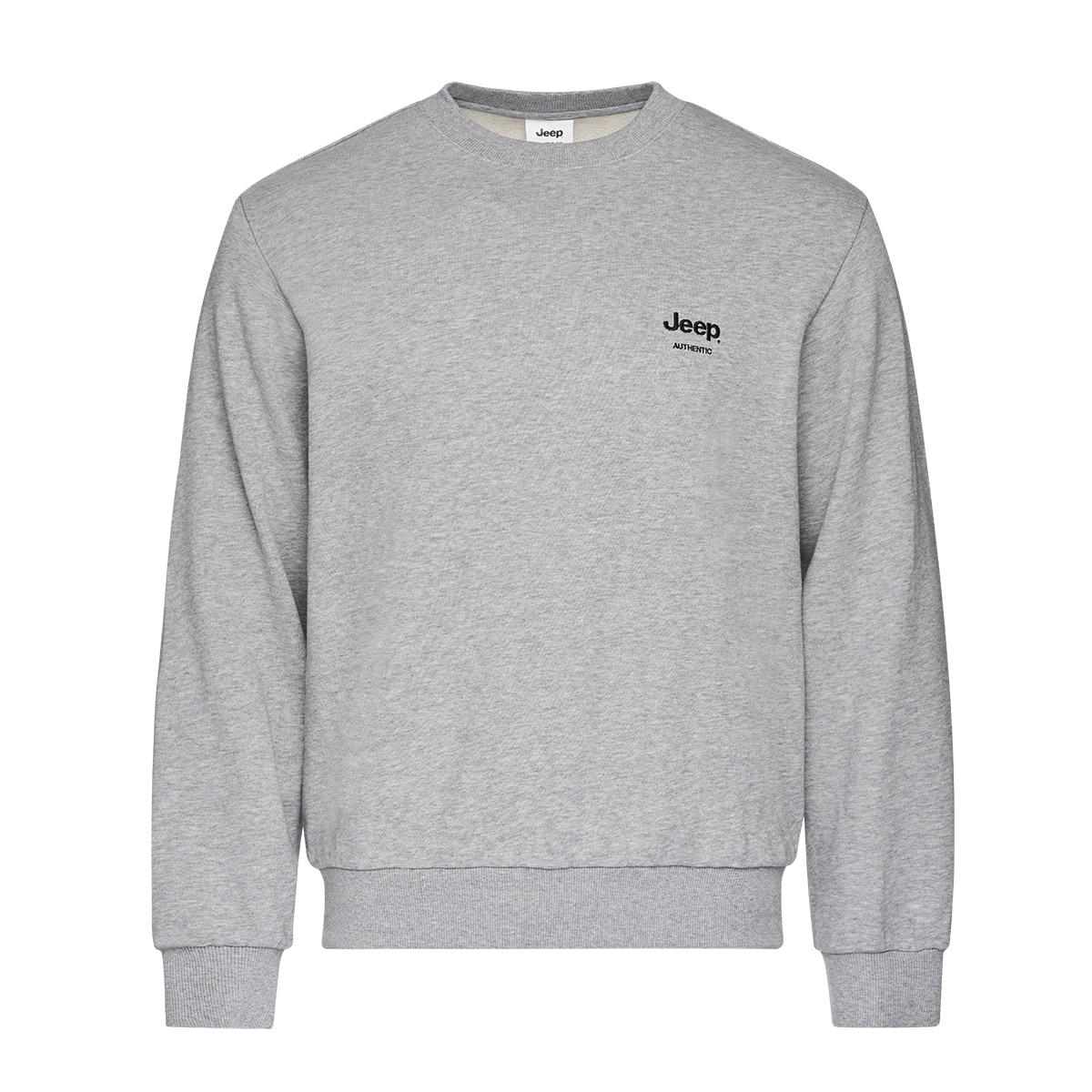 지프 남성 그래픽 긴소매 스웨트셔츠 - 멜란지그레이