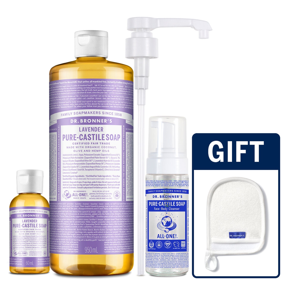 닥터브로너스 캐스틸 솝 클렌저 950ml + 60ml 닥터브로너스 캐스틸 솝 클렌저 950ml + 60ml