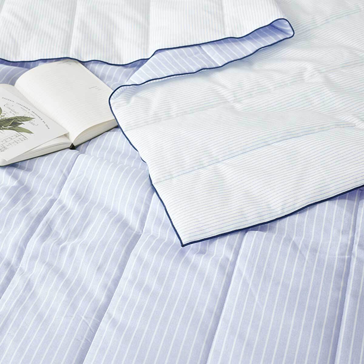 썸니아 모달 냉감 차렵 이불 - 싱글, 블루 스트라이프