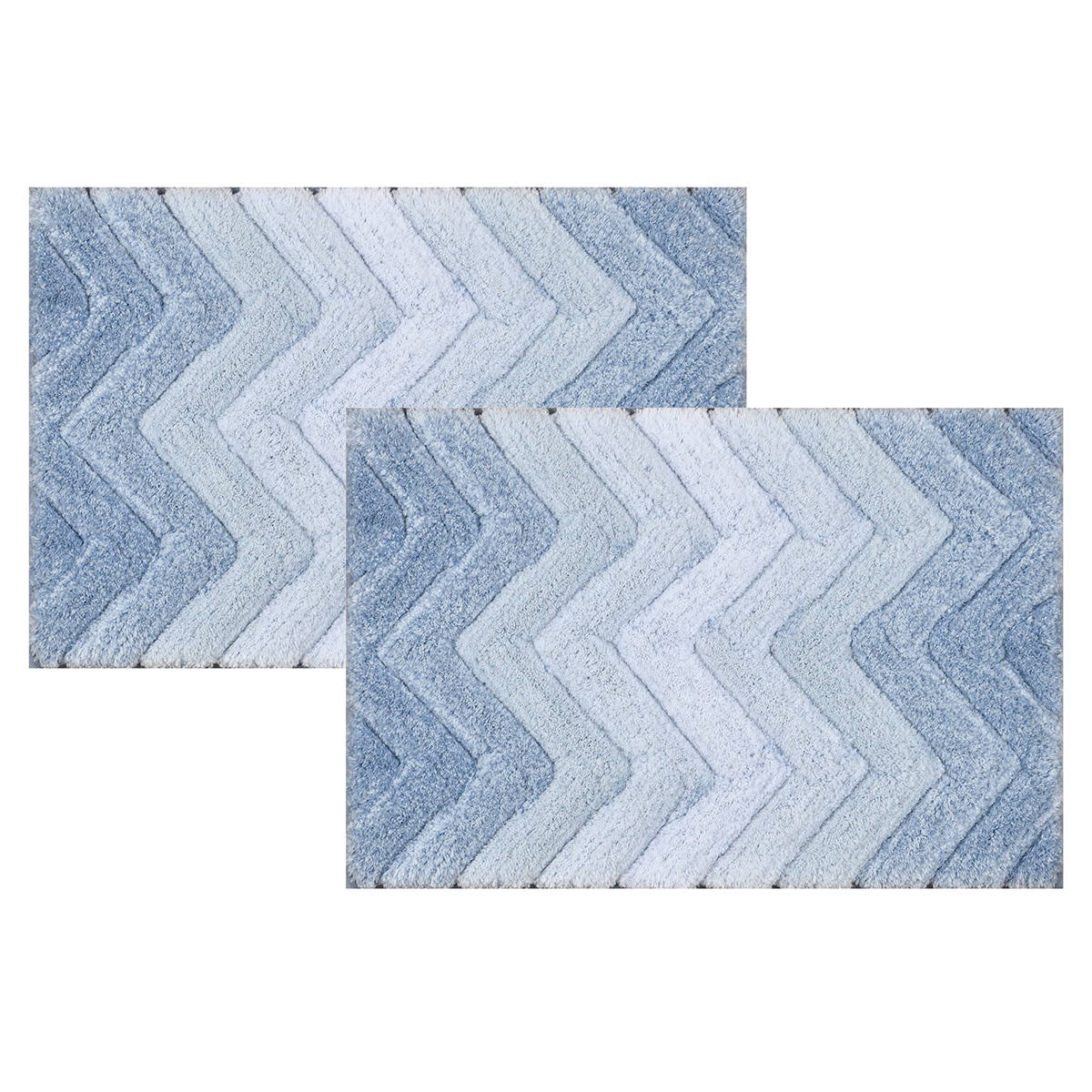 Riviera Home 쉐브론 옴브레 욕실 매트 2P - 뉴블루