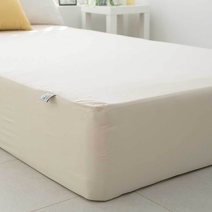 플로티나 순면 홑겹 매트리스 커버 - 슈퍼싱글, 베이지