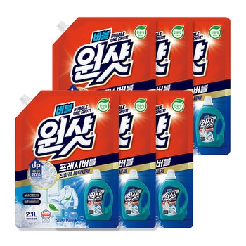 슈가버블원샷프레쉬버블친환경세제2.1L x 6