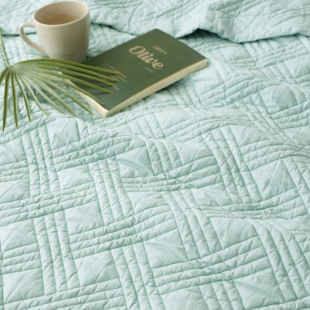 박홍근홈패션 워싱면 양모 스프레드 - 싱글, 민트