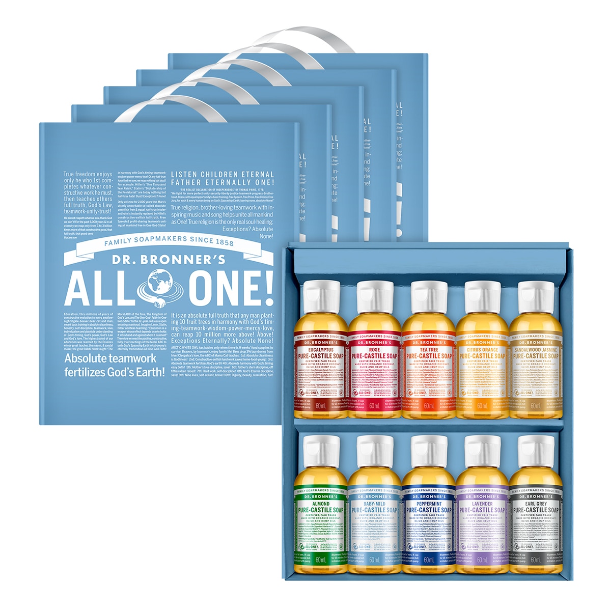 닥터브로너스 캐스틸 솝세트(60ml X 10ea) X 5 세트