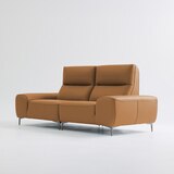 UND NA17 전체 천연 이태리 슈렁큰통가죽 3인 소파 - 허니브라운