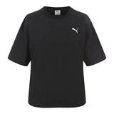 푸마 여성 우븐 티셔츠 - 블랙