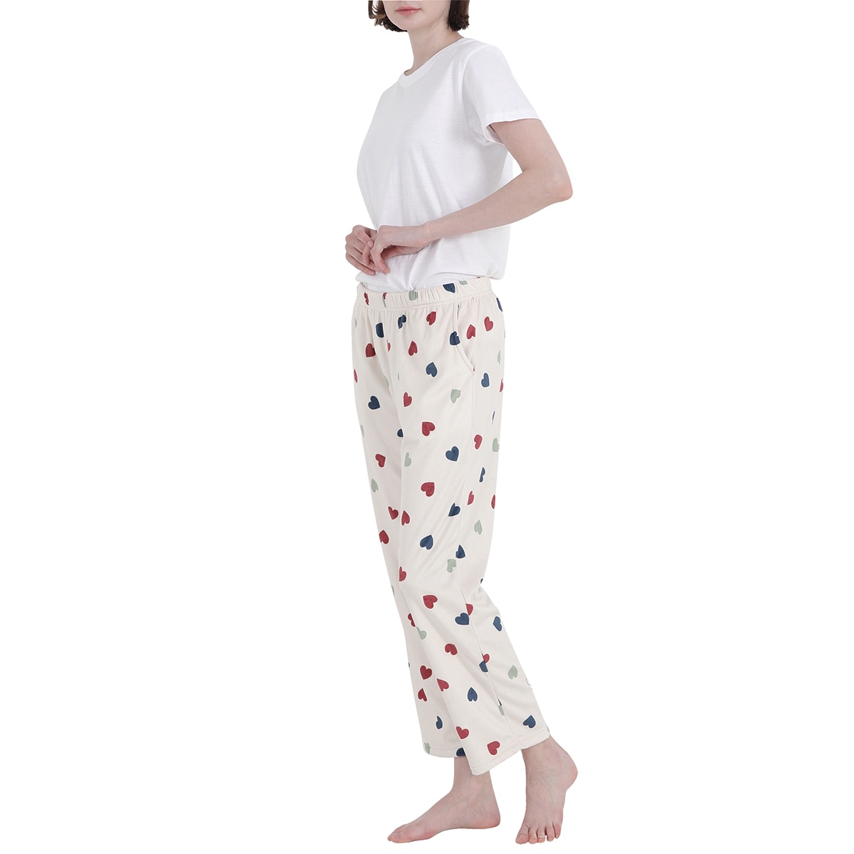 비비안 여성 스판 라운지 바지 2PK - 아이보리/네이비