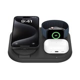 벨킨 Qi2 3-in-1 15W 마그네틱 폴더블 무선 충전기 - 블랙