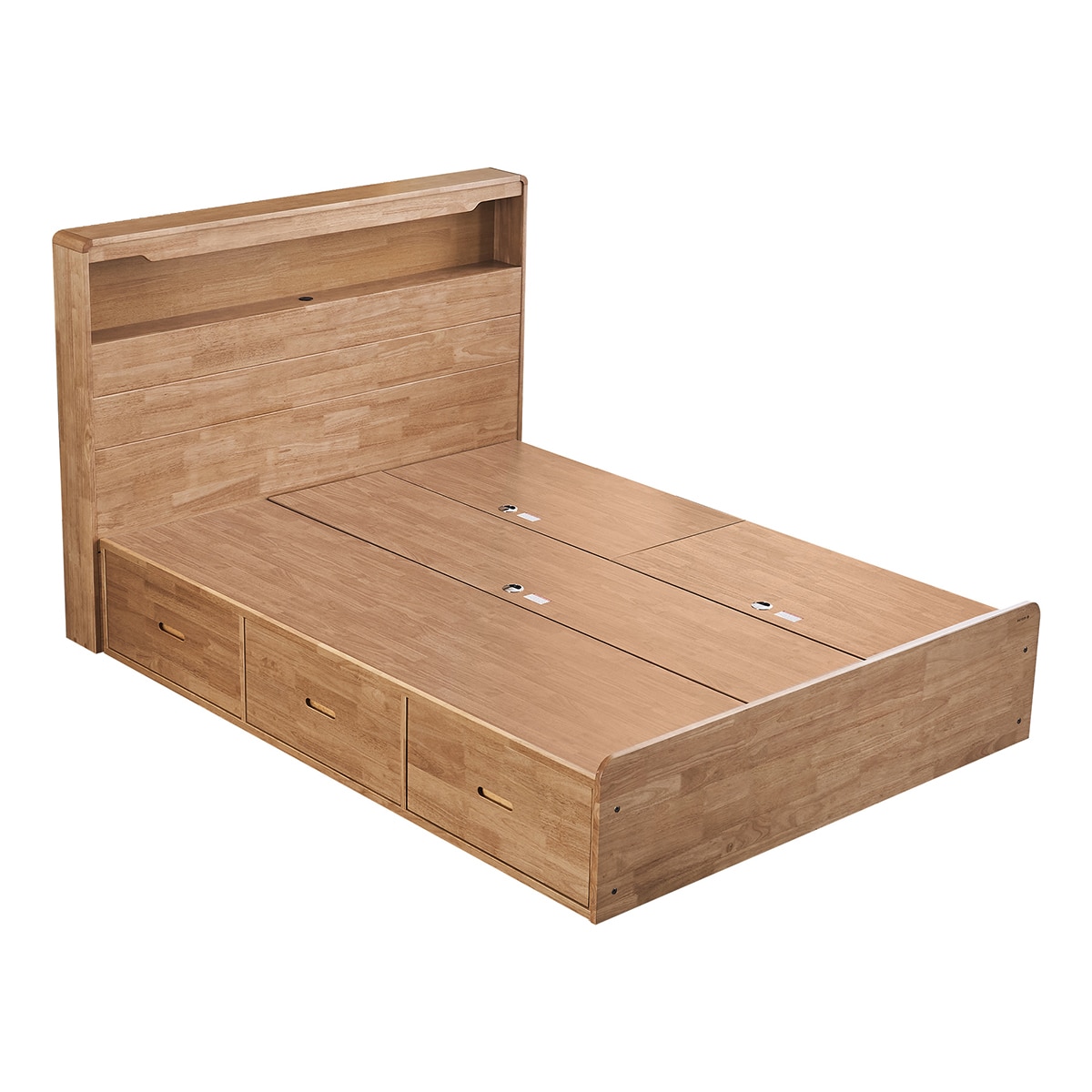 핀란디아 마로네 서랍형 침대 프레임 - 퀸