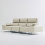 UND NA17 전체 천연 이태리 슈렁큰통가죽 4 인 소파 - 크림