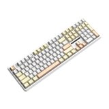 AULA 유무선 기계식 키보드 F108 황축 치즈화이트